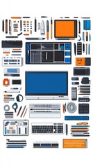 A Diverse Collection of Modern Office and Technology Icons
