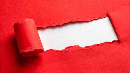 Obraz premium torn paper with red hole