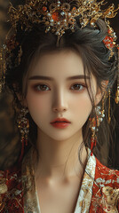 Fototapeta premium beautiful Asian woman in traditional attire