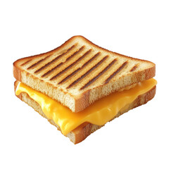 Fototapeta premium Deliciously toasted sandwich with melted cheese, perfect for a quick snack., isolated on a transparent background.