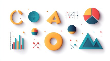 Coaching concept with charts, graphs, and icons.