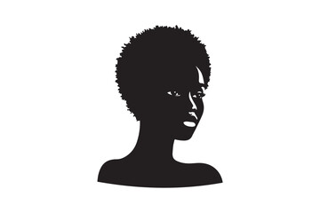 simple and unobtrusive black woman vector silhouette illustration isolated in white background