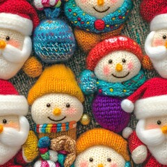 Seamless knitted christmas santa pattern