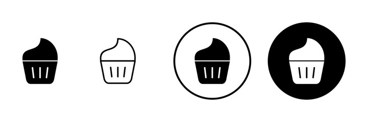 Cup cake icon vector. Cup cake sign and symbol