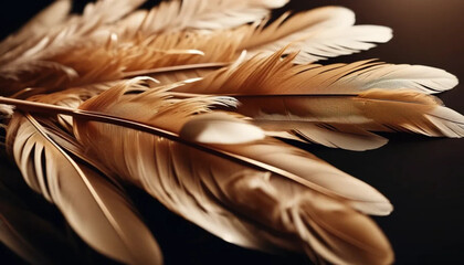 Brown feathers as a background. 