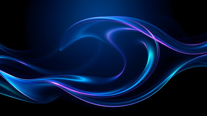 Abstract fluid iridescent holographic neon curved wave in motion colorful background 3d render. Gradient design element for backgrounds, banners, wallpapers, Generative AI