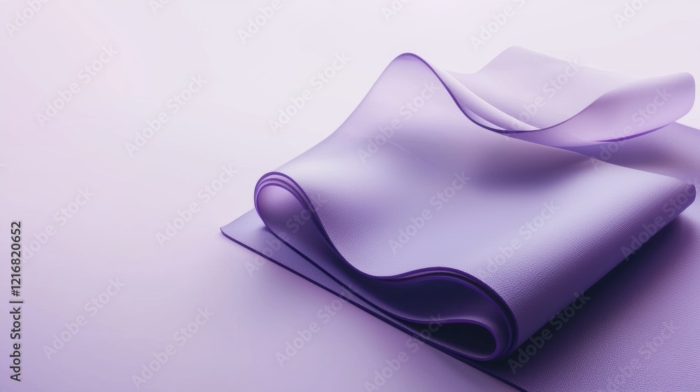Poster close-up of a rolled up purple fabric. the fabric appears to be made of a soft, silky material and h