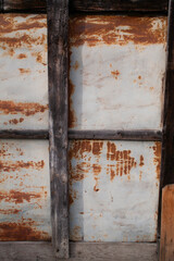 Rusty metal sheet texture with weathered surface