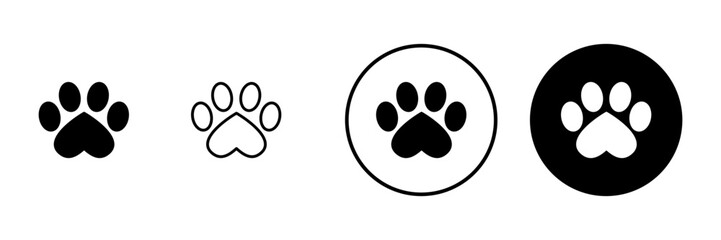 Paw icon vector. paw print sign and symbol. dog or cat paw