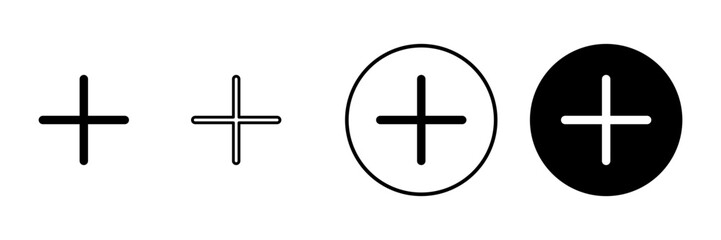 Plus icon vector. Add plus sign and symbol