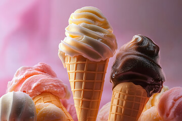 National Ice Cream Day Concept. National Ice Cream Day Background. National Ice Cream Day Theme. Generative Ai.