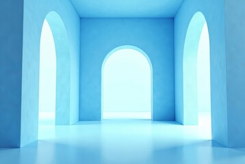 Light Blue Concrete Arches -  Stunning Interior