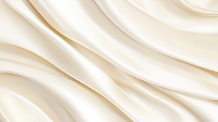 Obraz premium Smooth, elegant ivory silk fabric with flowing waves and folds.