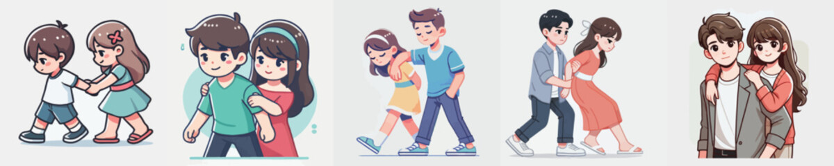 vector set of couples who want to play