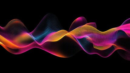 Obraz premium Abstract Colorful Waveform: A Symphony of Vibrant Hues
