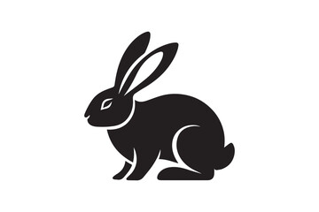 Easter with egg silhouette vector illustration in black and white, set against a white background