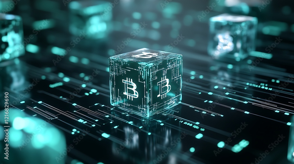 Poster the future of digital currency with bitcoin in a virtual world