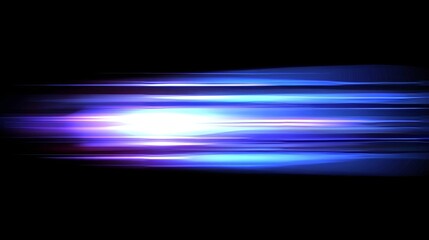 Abstract Blue Light Speed Motion, Horizontal Lens Flare Pack, Laser Beams, Glow Effect, Light Trails