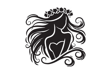 simple and unobtrusive Irish girl vector silhouette illustration isolated in white background