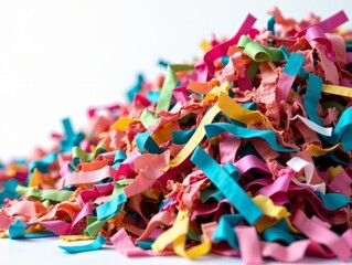 Fototapeta premium Colorful Recycled Paper Pile - Waste Separation Process