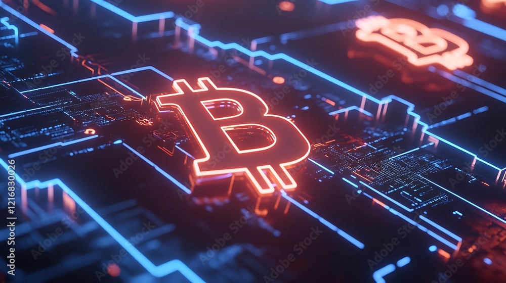 Poster exploring the future of bitcoin in the digital currency network revolution