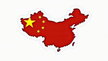 China Map Sublimation Background - Artistic Flag Design