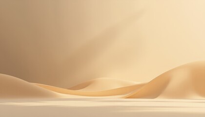 Minimalist abstract golden dunes in soft beige tones.