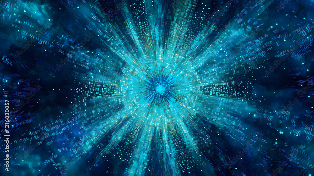 Poster digital flow in a light-speed matrix