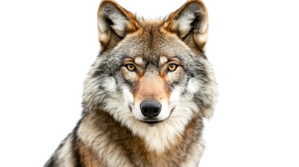 Obraz premium Majestic Gray Wolf Portrait: A Close-Up of a Wild Canine