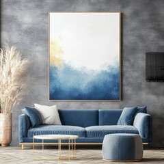 Modern Living Room with Art and Cozy Furniture in Neutral Tones