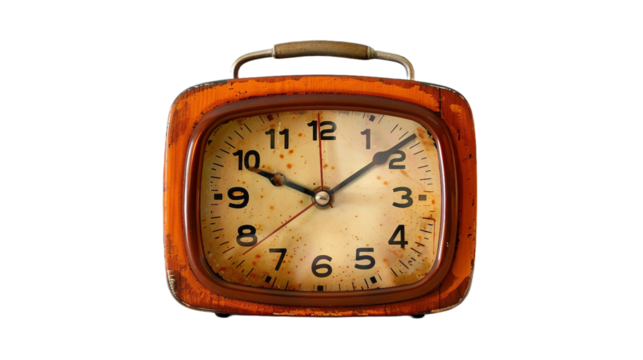 Classic Flip Clock on transparent background PNG.