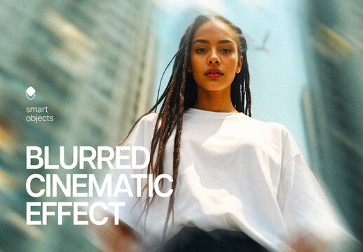 Blurred Cinematic Photo Effect Mockup