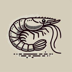 vector illustration of a shrimp