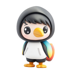 Obraz premium Playful cartoon bird character studio digital art creative environment close-up whimsical concept