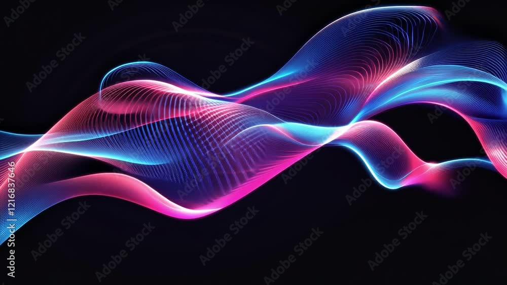 Aufkleber abstract flow: pink and blue light trails: an abstract image showcasing vibrant pink and blue light 