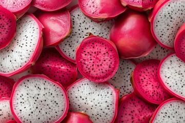 A pattern of dragon fruit. Generative AI