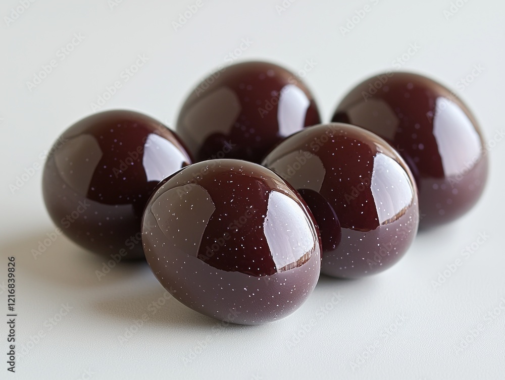Aufkleber single shiny black olive stands out its smooth glossy surface reflecting soft light and displaying r