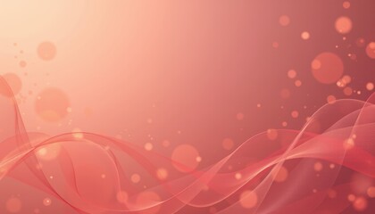 Soft red abstract ribbons and bokeh on warm gradient.