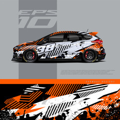 Car wrap decal design concept. Abstract grunge background for wrap vehicles, race cars, cargo vans, pickup trucks and livery.