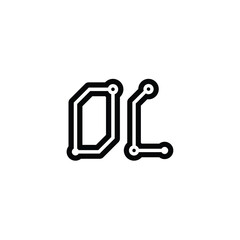 OL monogram logo design letter text name symbol monochrome logotype alphabet character simple logo
