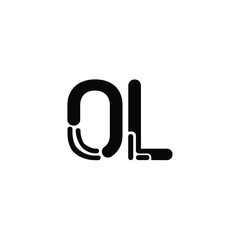 OL monogram logo design letter text name symbol monochrome logotype alphabet character simple logo