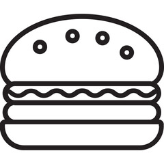 Burger   Vector Icon Set with Transparent Background