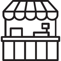 Kiosk  Vector Icon Set with Transparent Background