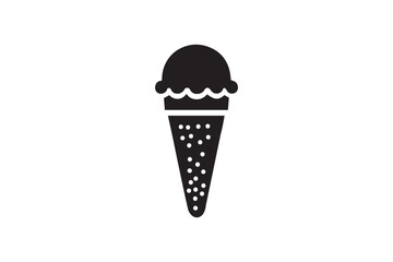 simple and unobtrusive ice cream vector silhouette illustration isolated in white background