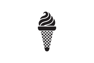 simple and unobtrusive ice cream vector silhouette illustration isolated in white background