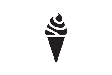 simple and unobtrusive ice cream vector silhouette illustration isolated in white background