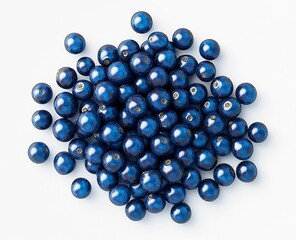 a pile of dark blue grapes, close up, top view, white background, photo realistic, high resolution photography, high details, hyper quality -
