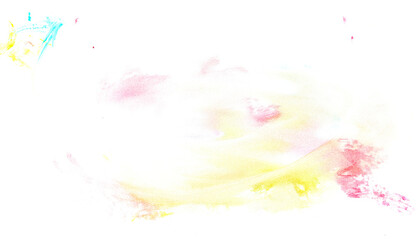 Colorful watercolor smeared, brush stroke, isolated on white	