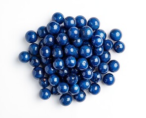 a pile of dark blue grapes, close up, top view, white background, photo realistic, high resolution photography, high details, hyper quality -