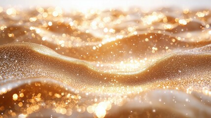 Glowing bright golden sand dunes with sparkles, creating a festive, celebratory, elegant, and premium background.